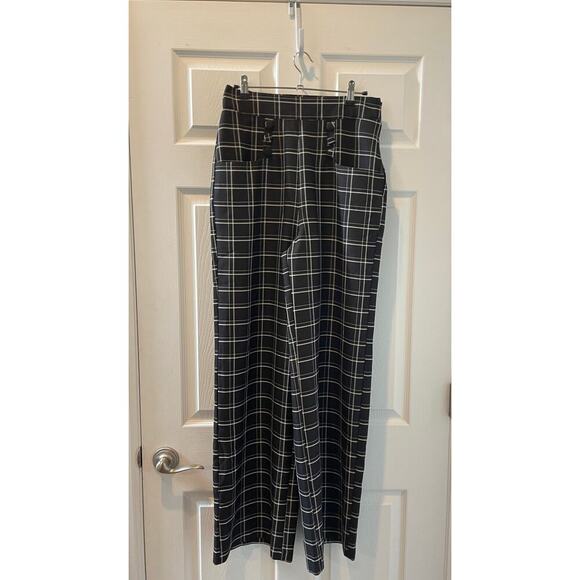 Unique Vintage Ginger Window Pane Plaid High Waist Sailor Pants 1940s Sz M #41 - Picture 7 of 7